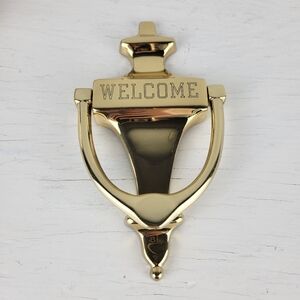 Solid Brass Welcome Door Knocker NEW